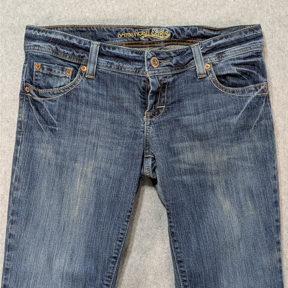 American Eagle Jeans Women’s 10 Regular Low Rise Bootcut Blue Denim Y2K 2000s - Picture 6 of 12